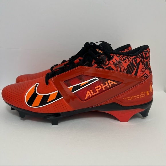 Nike Other - Nike Men's Alpha Menace 4 Pro Picante Red/Blk Football Cleats Size 11.5